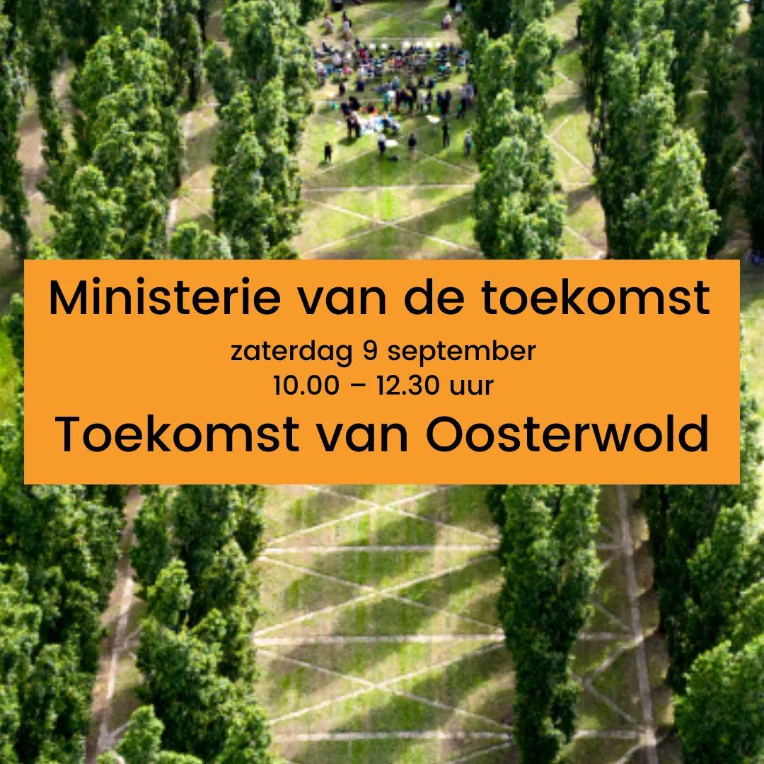 Neem deel aan het plekberaad voor de toekomst🔮 van Oosterwold! 
In de Groene Kathedraal in Almere komen inwoners, betrokkenen en bestuurders 9 september samen rondom de vraag: Hoe zou de mooist denkbare toekomst van Oosterwold eruit kunnen zien?🏡 -> buff.ly/3Z2ZqEG