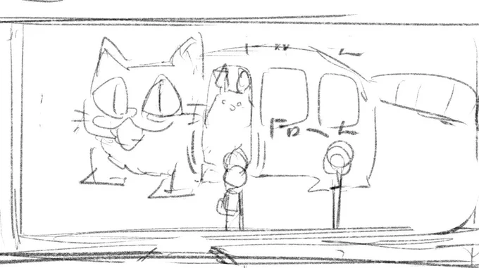 🐈🚌描こうとしたんやけどなんかマソチカソ 