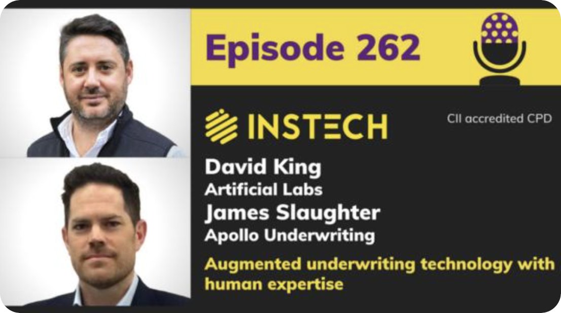 Listen to the latest <a href="/InsTech_London/">InsTech</a> podcast to find out what Artificial Co-CEO David King and Apollo CUO James Slaughter think about the launch of our exciting new Smart Follow collaboration!

instech.co/podcast/david-…

#podcast #smartfollow #insurtech