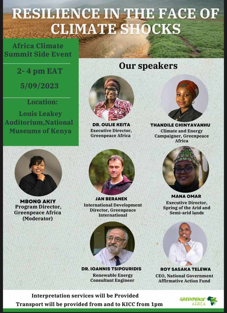 TheeMoraa's tweet photo. As a resident of Kasigau community, which is a dry region that receives very little rainfall, I am eager to hear from the speakers so that I may learn more about resilience in the face of climate shock. It will be helpful in unlocking and inventing solutions
#green #greenpeace https://t.co/6z7ZCthZo3