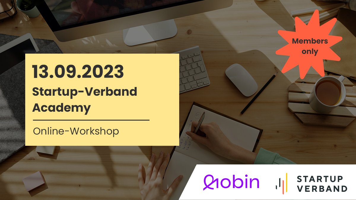 🎢 Nach einer kurzen Sommerpause startet die Academy mit einem neuen Thema in den September! AndRobin übernimmt am 13.09.2023 die Bühne mit einem Workshop zum Thema: “25 growth hacks - ein Supercharger für Gründer*innen“.
⚠️ members only 👀 Mehr Infos: startupverband.de/events/startup…