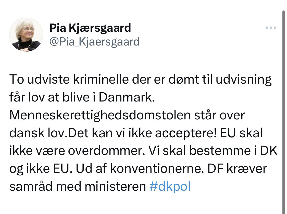 Her er et glimrende eksempel på en tendens til blot at opfinde fakta, så de passer ind i det, som den pågældende har lyst til at sige. 

Uden at forholde mig til den konkrete sag, føler jeg derfor behov, for at klarificere følgende: 

Den Europæiske Menneskerettighedskonvention