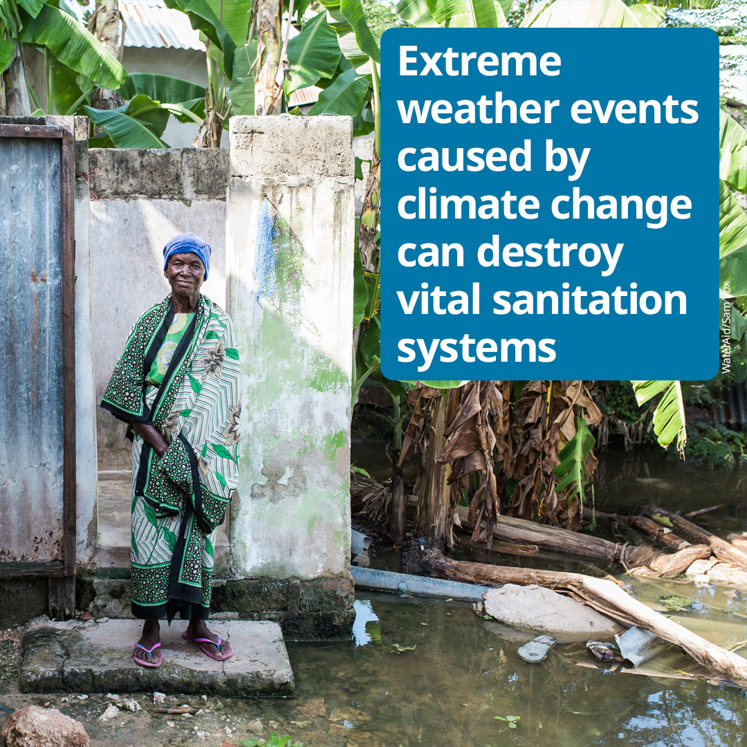 Extreme weather destroys vital sanitation systems, leaving people without a safe place to go to the toilet.

Read how climate-resilient #sanitation can withstand shocks and help communities cope with the climate crisis ➡️ brnw.ch/21wChmn  

#WASHTwitter #ClimateChange