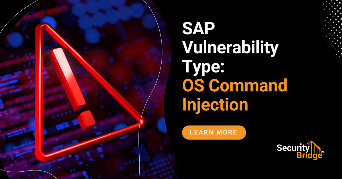 _securitybridge's tweet photo. A type of SAP vulnerability that frequently receives a patch and poses a significant risk to SAP applications is OS Command Injection 🚨
https://t.co/Xhk837QmJJ
#OSCommandinjection #SAPVulnerability #SAPVulnerabilityManagement https://t.co/lMfk3O85Fw
