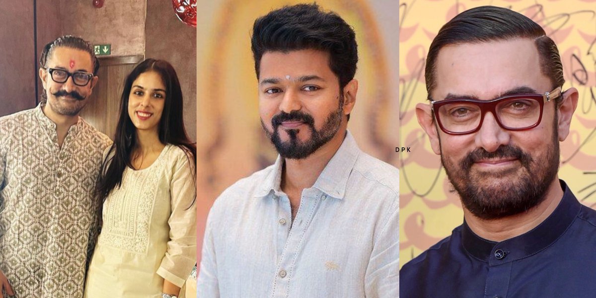 dp_karthik's tweet photo. Rumours suggest #AamirKhan could be a part of #Thalapathy68, as #AishwaryaKalpathi shared a photo of their recent meeting with the hashtag #Workfiles on her Instagram two days ago. However, it's important to note that there hasn't been any official confirmation. https://t.co/SYDwOKW4EC