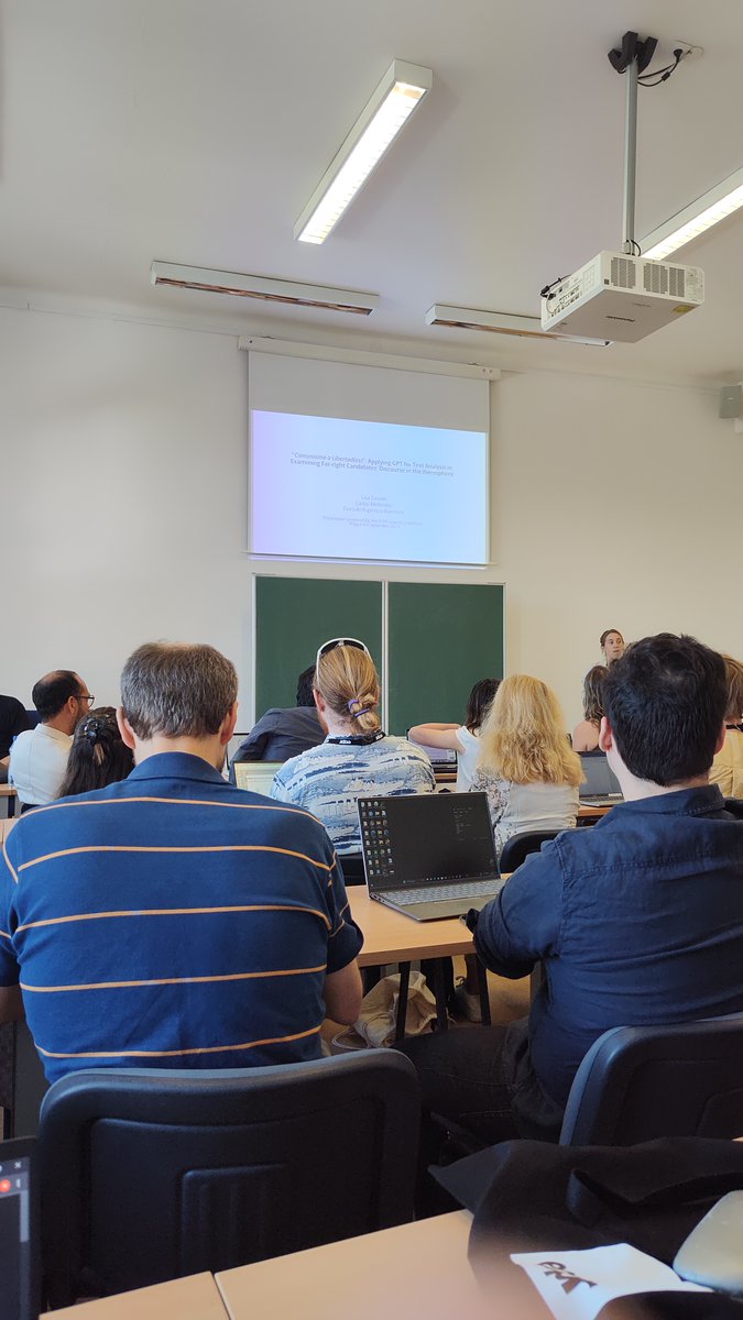 ThisIsNickH's tweet photo. At the most full panel right now! The Far-Right in Latin America. Not an empty seat in the house! @ECPR @ecprLAP  #ecprgc2023  by: Cristóbal Rovira Kaltwasser @icp_uc  @udp_cl Presenters: @eljorobado @LisaZanottiPhD 
@LucioRenno 
@talitastt https://t.co/tHBKQuY1wQ