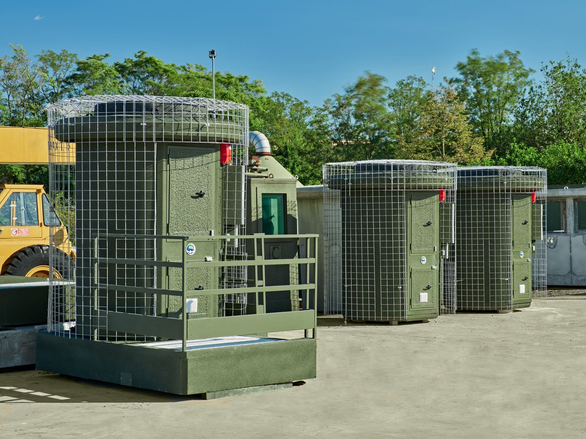 EtemSrl's tweet photo. Special depots made in reinforced concrete for the storage of explosives. Ready to use and fitted with anti blast, anti burglary door and thermal insulation. Several models available. https://t.co/XQs3lOVzHo