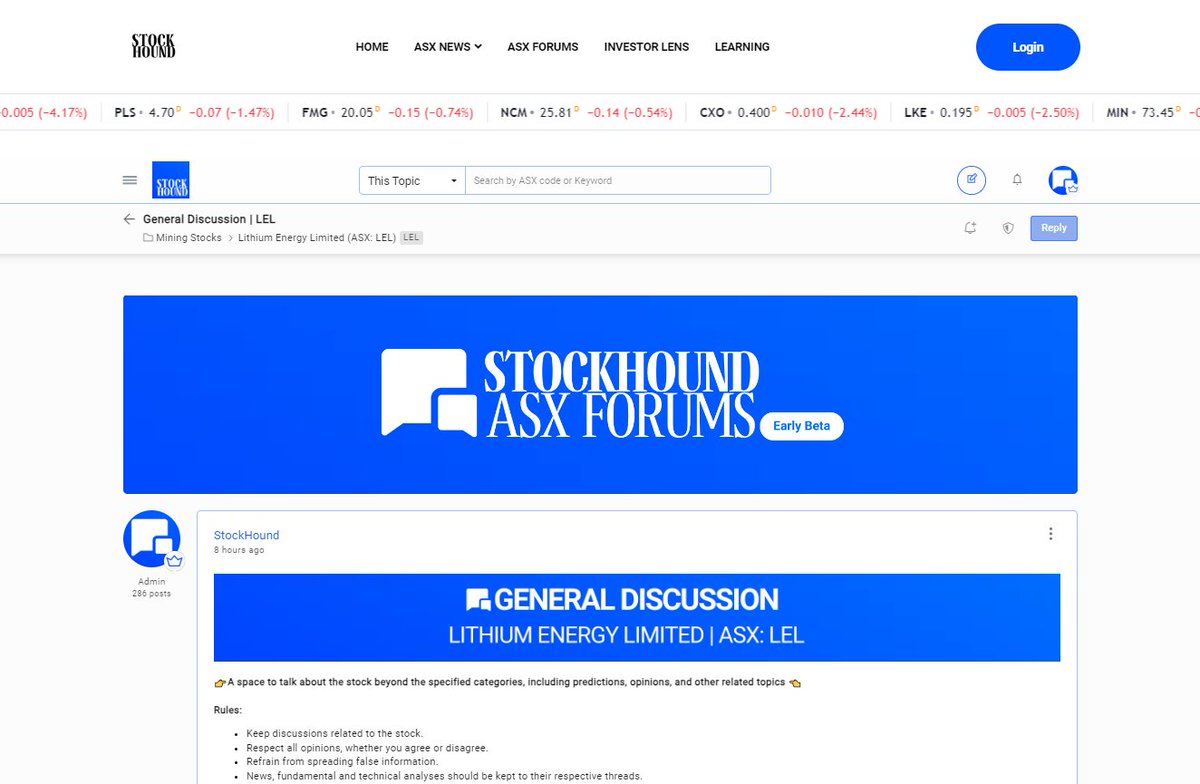 $LEL ASX Forum by StockHound now live!   
@LithiumEnergy_ 

Sign up to start discussing Lithium Energy Ltd (ASX: $LEL) in a healthier ASX forum environment at StockHound, read more below: 

 ASXforums.com