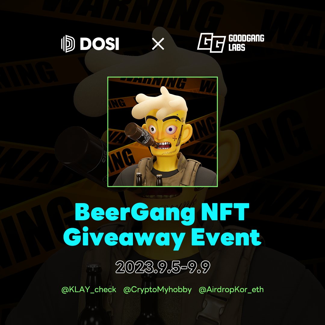 DOSI_official's tweet photo. 📢BeerGang NFT Giveaway Event

DOSI x @GGLabs_Official is holding a giveaway event through influencer channels to celebrate 2nd mint of the BeerGang NFT!

All participants will have chance to get Competitive whitelist access.🔥
👇Check out the channels below to participate!
*(Competitive WL Sales : 9/19 13:00(UTC)  ~ 9/20  04:00(UTC)

@KLAY_check 
@CryptoMyhobby 
@AirdropKor_eth