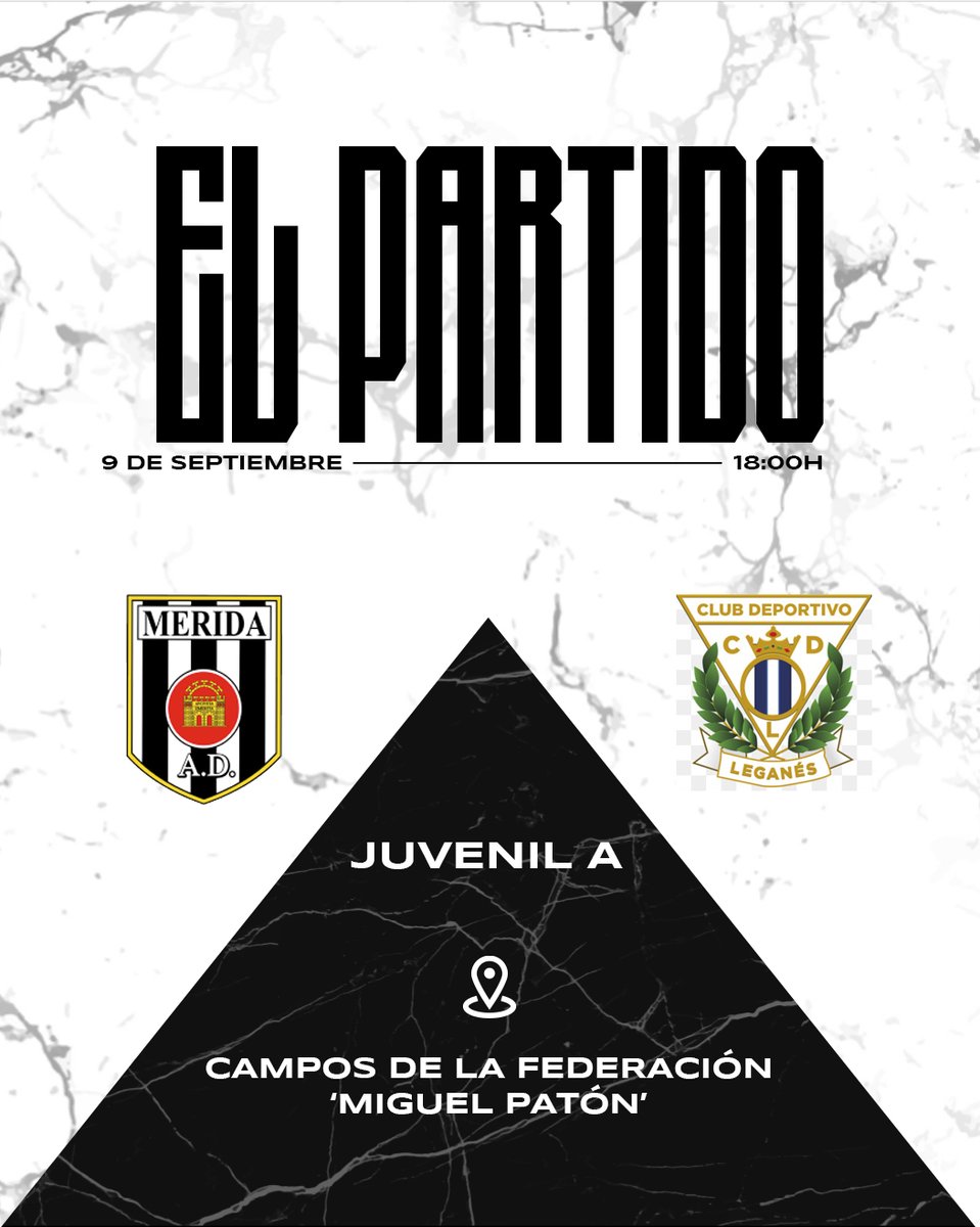 𝐇𝐨𝐫𝐚𝐫𝐢𝐨 𝐜𝐨𝐧𝐟𝐢𝐫𝐦𝐚𝐝𝐨 |

📊 Jornada 2
🆚 <a href="/CanteraPepinera/">Cantera C.D. Leganés</a>
📅 Sábado
⏰ 18:00h

🙌 Nuestro primer partido en casa en #DivisiónDeHonor ¡Ven a apoyar a nuestros romanos del #JuvenilA! ⚪️⚫️