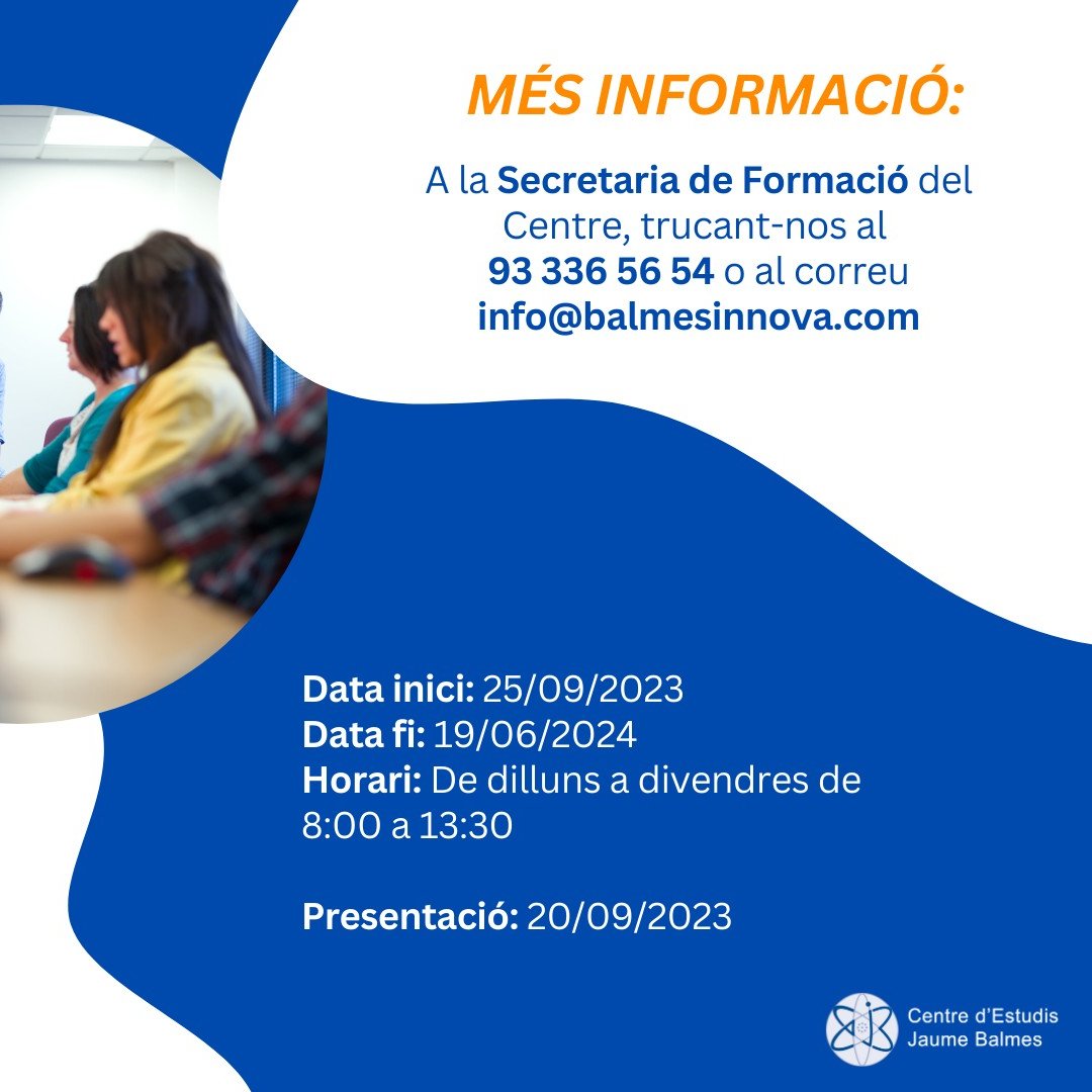Els PFI es dirigeixen a joves de 16 fins 21 anys que no hagin obtingut el graduat d'ESO.

Aquests permeten:
✅Accedir al món laboral,
✅Continuar la formació professional en un cicle formatiu de grau mitjà,
✅Treballar i continuar estudiant.

Comencem el dia 25/09, t'esperem!🤩