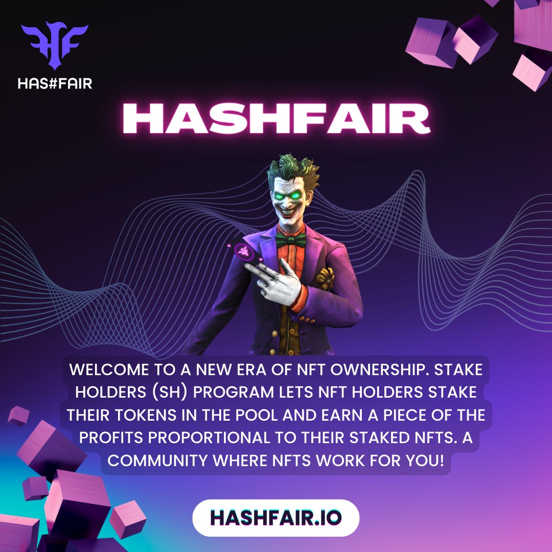 Hashfair_Games's tweet photo. Unleash the power of your NFTs! Become a Stakeholder in our staking pool and reap rewards based on your staked NFTs. Join us now for a prosperous journey!
#HashFair #BlockchainRevolution #HashFairDAO #Innovation #polygongaming #HFG #Polygon #SmartContracts #ProfitDistribution #polygonchain #CryptoGaming #FairnessUnleashed #FairGames #GamingRevolution #HashFairGaming