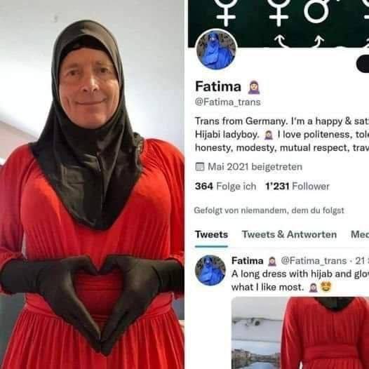 Думали, что видели все? Я вас опять разочарую. Это мужик из Германии, который решил, что он мусульманская женщина Фатима !!! 😳😳😳