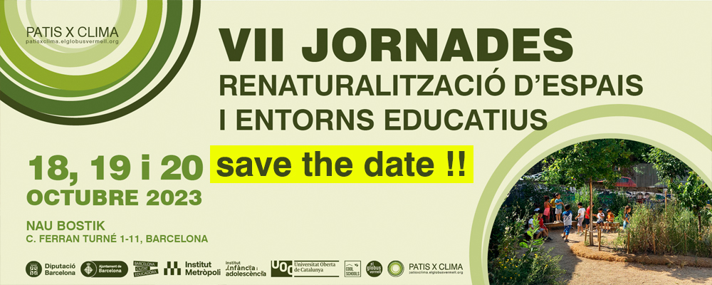 Next October, @elglobusvermell  will celebrate the Patis x Clima Days focused on the Renaturalization of educational spaces and environments for the seventh consecutive year.