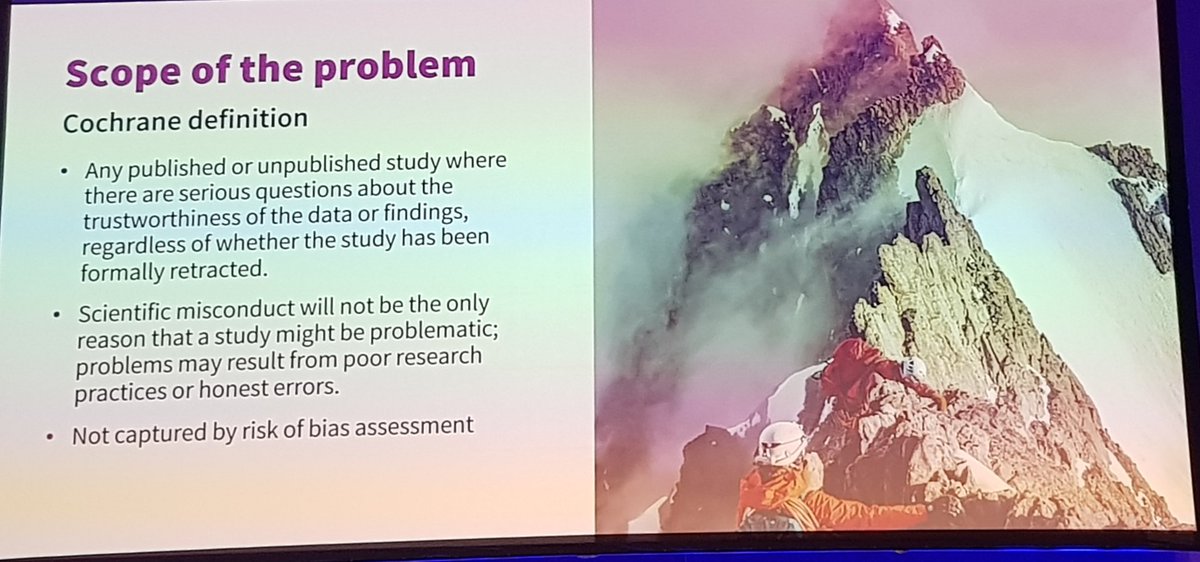 Research integrity is a big problem that could be faced with the training because often it's related to "poor research practices or honest errors". #CochraneLondon <a href="/CochraneRehab/">Cochrane Rehabilitation</a> <a href="/cochranecollab/">Cochrane</a> <a href="/CarlotteK/">Carlotte Kiekens</a> <a href="/ProfNegrini/">Stefano Negrini</a>
