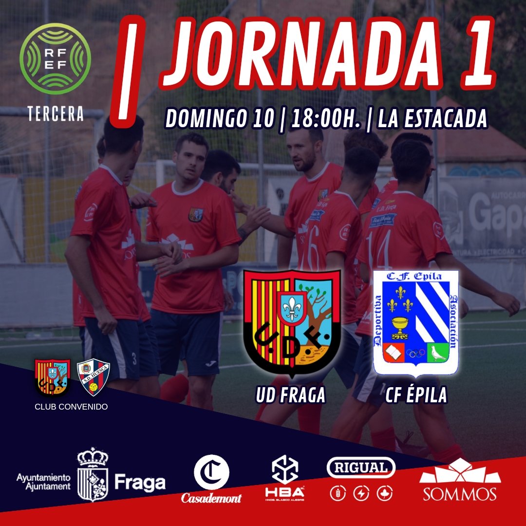 udfraga's tweet photo. 🚨 ¡LLEGÓ EL MOMENTO! 💪Este domingo, arranque liguero en La Estacada frente al @cfepila 👌

Cuantas ganas teníamos de que llegase este día 👏

¡Nos vemos en La Estacada!

⌚️ 18:00h.
🆚️ @cfepila

🫶 VAMOS FRAGA 🫶 https://t.co/nUrLMRMGD5