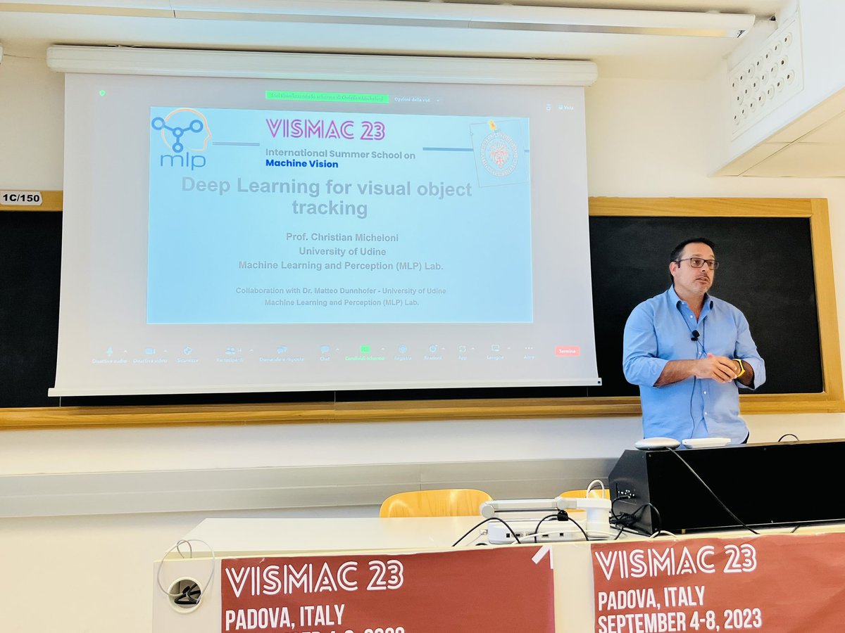 anfurnari's tweet photo. Second talk today at VISMAC 2023 by @MicheloniC on Deep Learning for Visual Object Tracking. https://t.co/4p0pNp2QMV