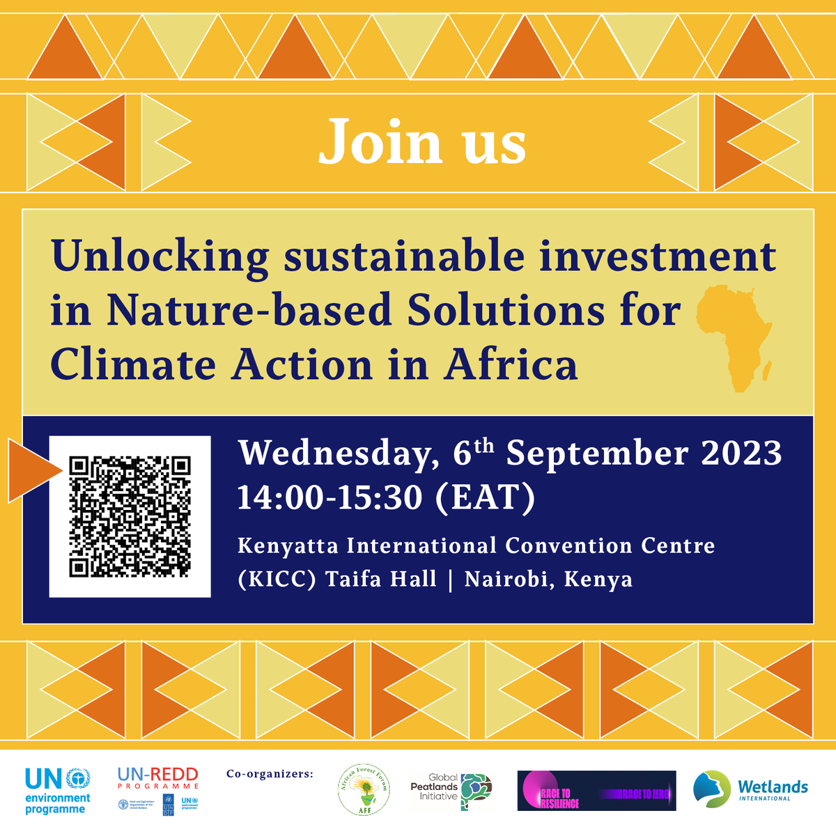 unredd's tweet photo. Join us tomorrow at the #AfricaClimateWeek from 14:00-15:30 (EAT) to learn more on ways to unlock sustainable investment for Nature-based Solutions.        

More information 👉 https://t.co/zvZpgzqOzO

#SaveForestsNow #PeatlandsMatter https://t.co/3DD8FiRAcz