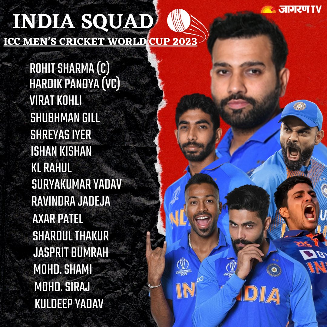 Here's the #TeamIndia squad for the ICC Men's Cricket World Cup 2023 🙌
#CWC23 #IndianCricketTeam