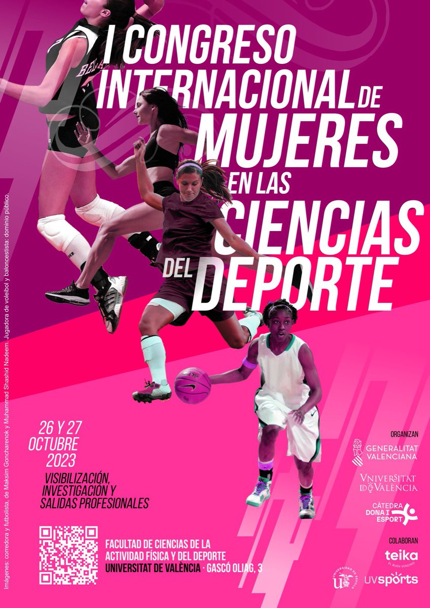 Us esperem al I Congrés Internacional de Dones a les Ciències de l’Activitat Física i l’Esport, el 26 i 27 d’octubre a <a href="/UV_EG/">Universitat València</a> 💪🏻

👇Tota la info a👇
catedradonaiesportuv.com/investigacion/