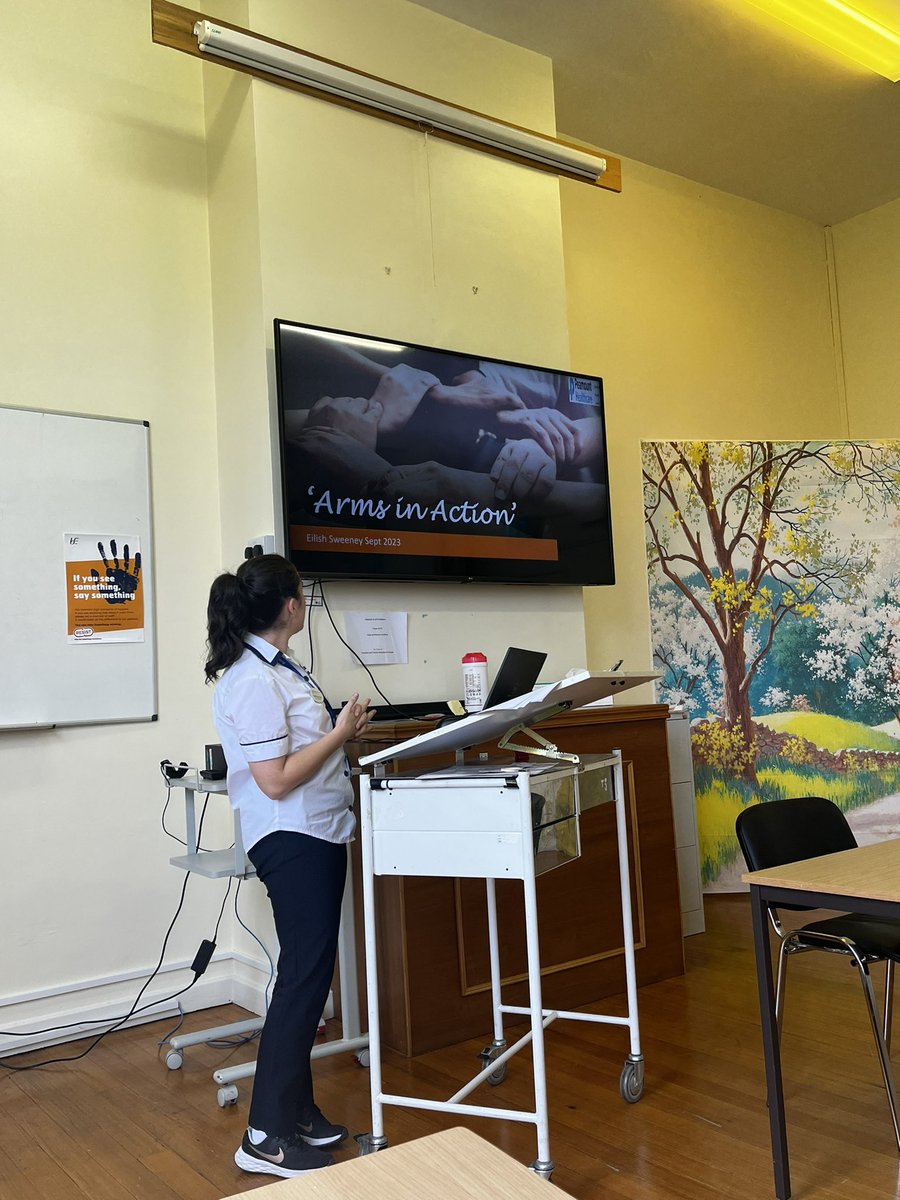 lumccarron's tweet photo. Great to see increased Upper Limb therapy achieved for Stroke patients as a result of the new Arms in Action group presented at the QI Day in Peamount today !@Peamount_Health @michellefitzg2 @CribbinElaine @cathslattery https://t.co/TYeeBsNvmQ