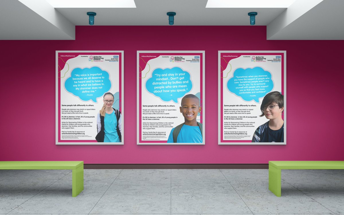 ascstammering's tweet photo. 🎉We’re very pleased to unveil our #AboutMyStammer campaign, a series of 5 posters designed in partnership with @nicola_maddy &amp; some of the young people who #stammer that Nic supports.

Preview and download the posters at https://t.co/AgwaxKI3J3

#stammering #stutter #stuttering https://t.co/cbS36Ksdfe