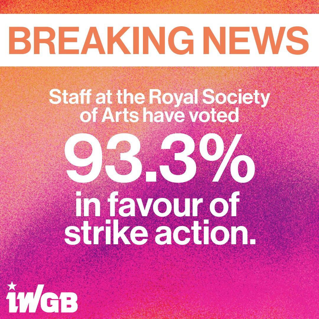RsaUnion's tweet image. 📢 HUGE NEWS! 📢

Staff at the RSA have voted OVERWHELMINGLY for the first strike action in the organisation’s history.

With a 79% turnout and a 93% vote in favour, we&apos;ll be on strike on Tuesday 19th and Thursday 21st of September.

Support here: actionnetwork.org/fundraising/su…