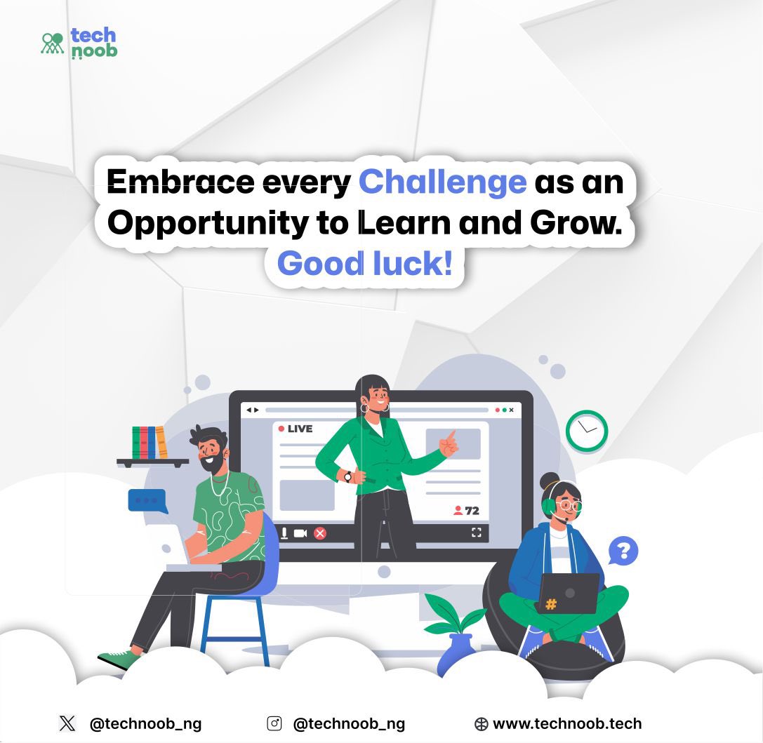 technoob_ng's tweet photo. Hello TechNoobies, Embrace challenges, learn from mistakes, and celebrate every milestone. πͺππ
#Technoob #LearningTogther https://t.co/h1wHYFql82