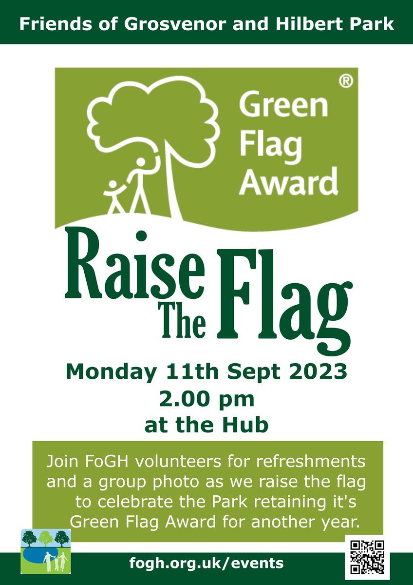 Monday 11th September 2pm please join us at the Hub for refreshments and a photo as we raise our 2023 Green Flag @GreenFlagAward #TunbridgeWells #park