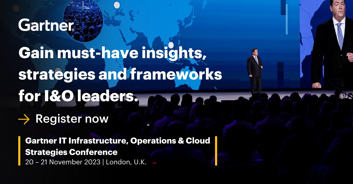 Attend Gartner IT Infrastructure, Operations & Cloud Strategies Conference in London for the visionary leadership needed to deliver platforms that meet tomorrow’s demands for scale, innovation and efficiency: gtnr.it/44vQYyT #GartnerIO #Infrastructure #Cloud