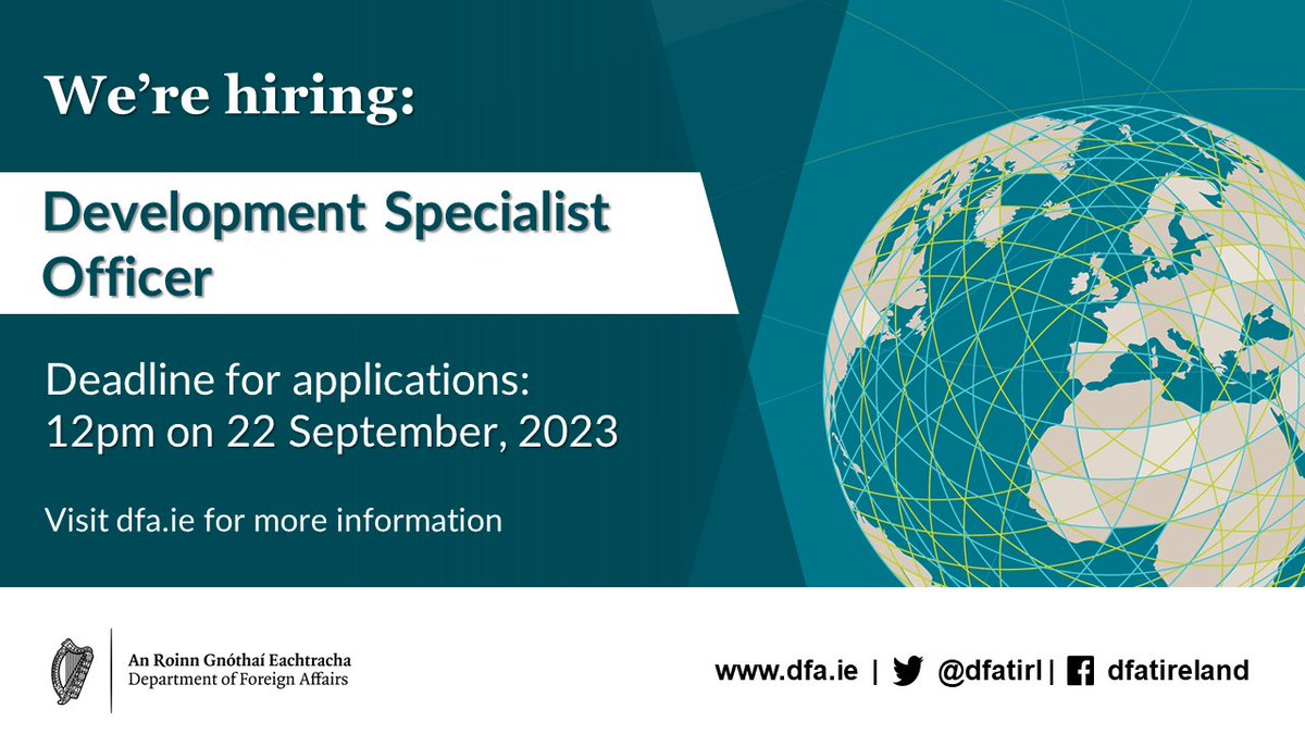 Are you a development professional interested in guiding the work of Irish Aid around the world? We are recruiting a panel of Development Specialist Officers. #jobfairy