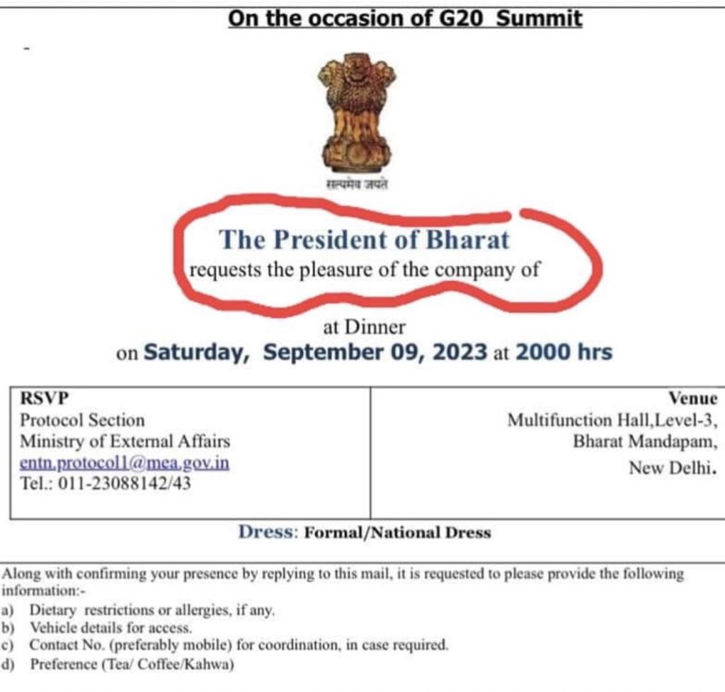 AdityaSankhala1's tweet photo. Very soon Article 1 of the Bhartiya Constitution will be read as-
“Bharat, that was India, Shall be a Union of States”.
।जय भारत,विजय भारत।😍🥰😍
🇮🇳🇮🇳🇮🇳🇮🇳🇮🇳🇮🇳🇮🇳🇮🇳🇮🇳🇮🇳
#Bharat #India #special_session https://t.co/MxOEGJIvUn