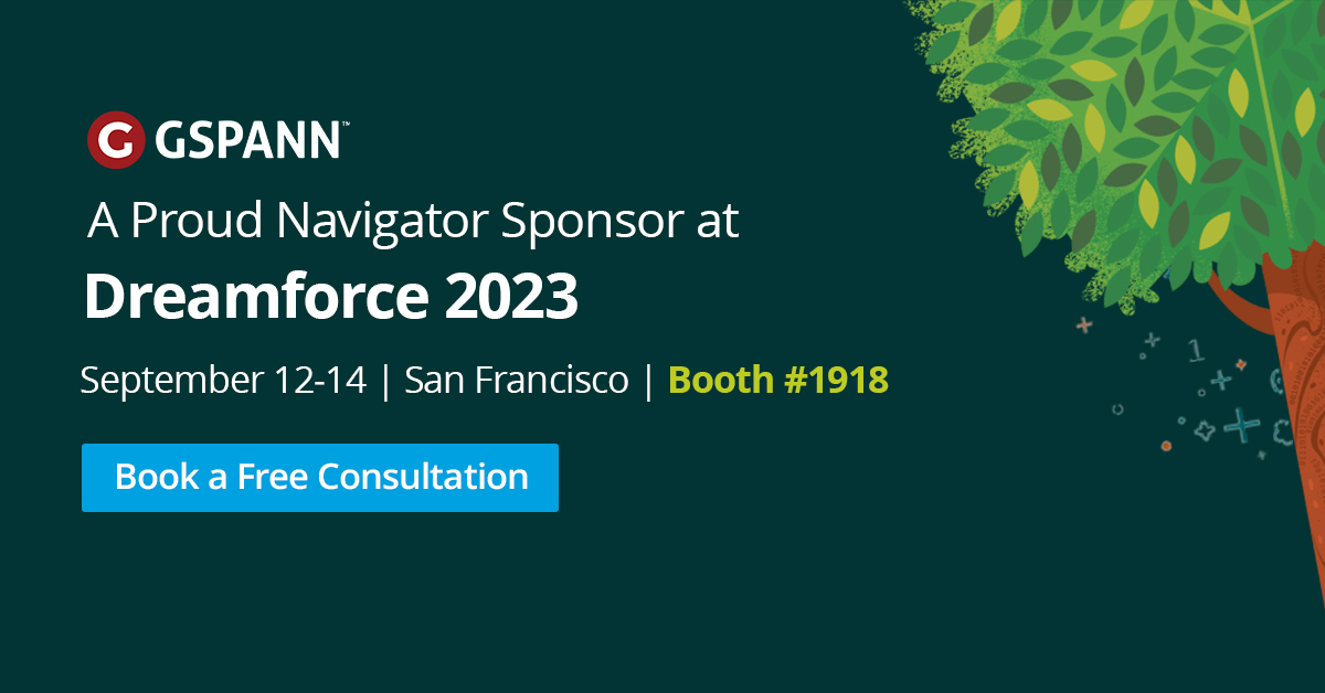 #GSPANN is participating in #Dreamforce2023 as a #navigatorsponsor. 
Drop by our booth #1918.

Book your consultation with our expert now: ecs.page.link/KWhRh

#Dreamforce #Dreamforce23 #DF23 #Salesforce #SalesforceEvents #SanFrancisco #TechEvents2023 #GSPANN #GSPANNEvents