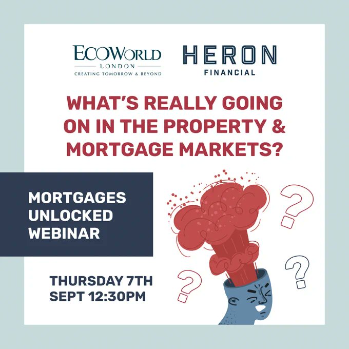The property and mortgage markets are confusing places at the moment. But what's really going on? 🤔 
Join us for a low-down on the current market and what the future holds, with Heron Financial.  Join the free webinar below
us02web.zoom.us/webinar/regist…