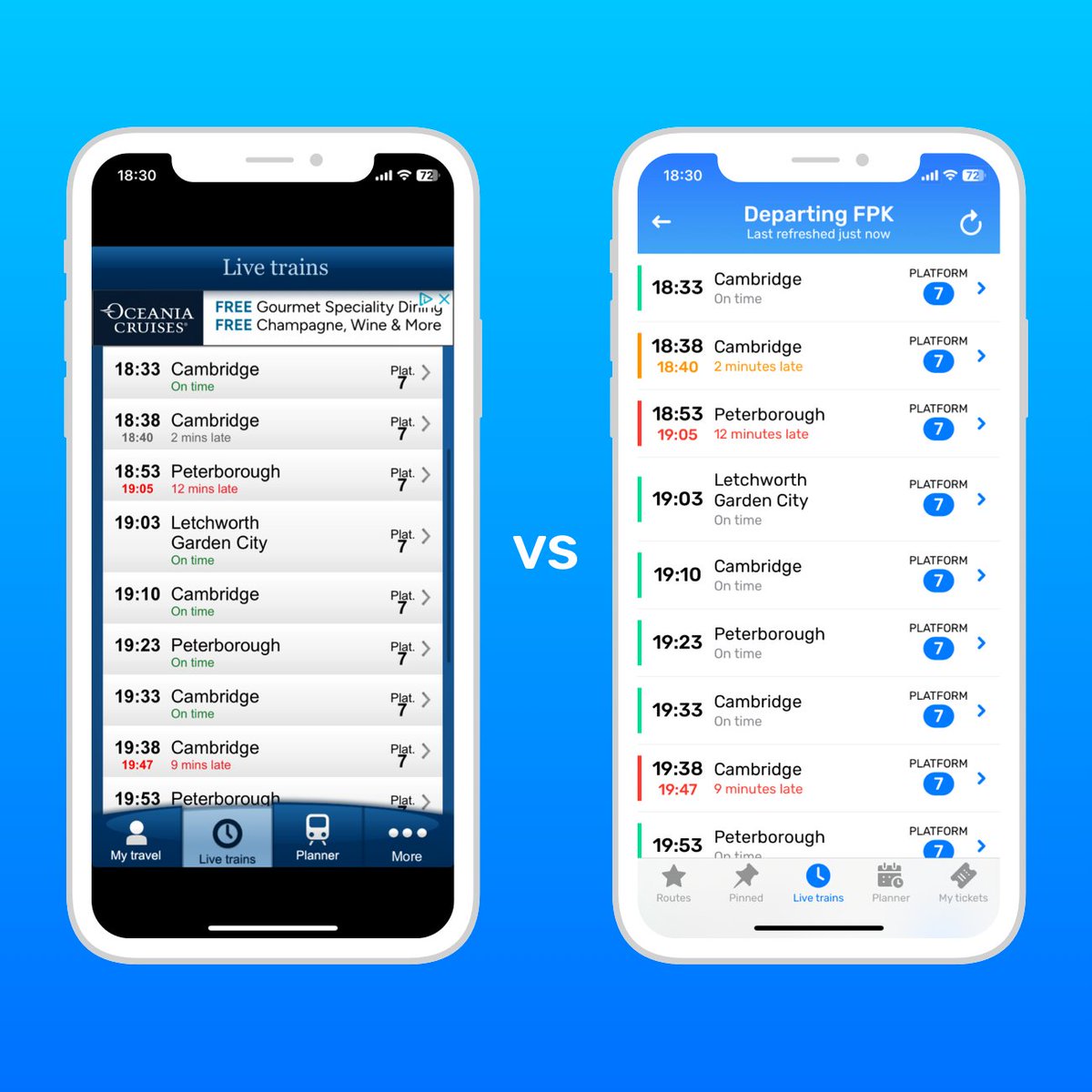 RailboardUK's tweet photo. Use the National Rail app, but are curious why everyone is switching to Railboard? Check out this guide comparing the two apps:
https://t.co/zVFMF6UkyS https://t.co/OFYh3i13lu