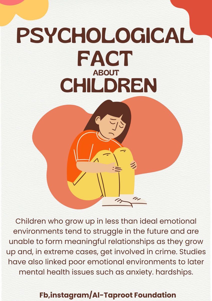 al_taproot's tweet photo. Psychological Fact:
Children who grew up in less than ideal emotional environment tend to struggle in the future and are unable to form meaningful relationship as they grow up and in extreme cases get involved in crime.
.
.
.
.
.
#children #mentalhealthissues https://t.co/LTPDfh5CxD