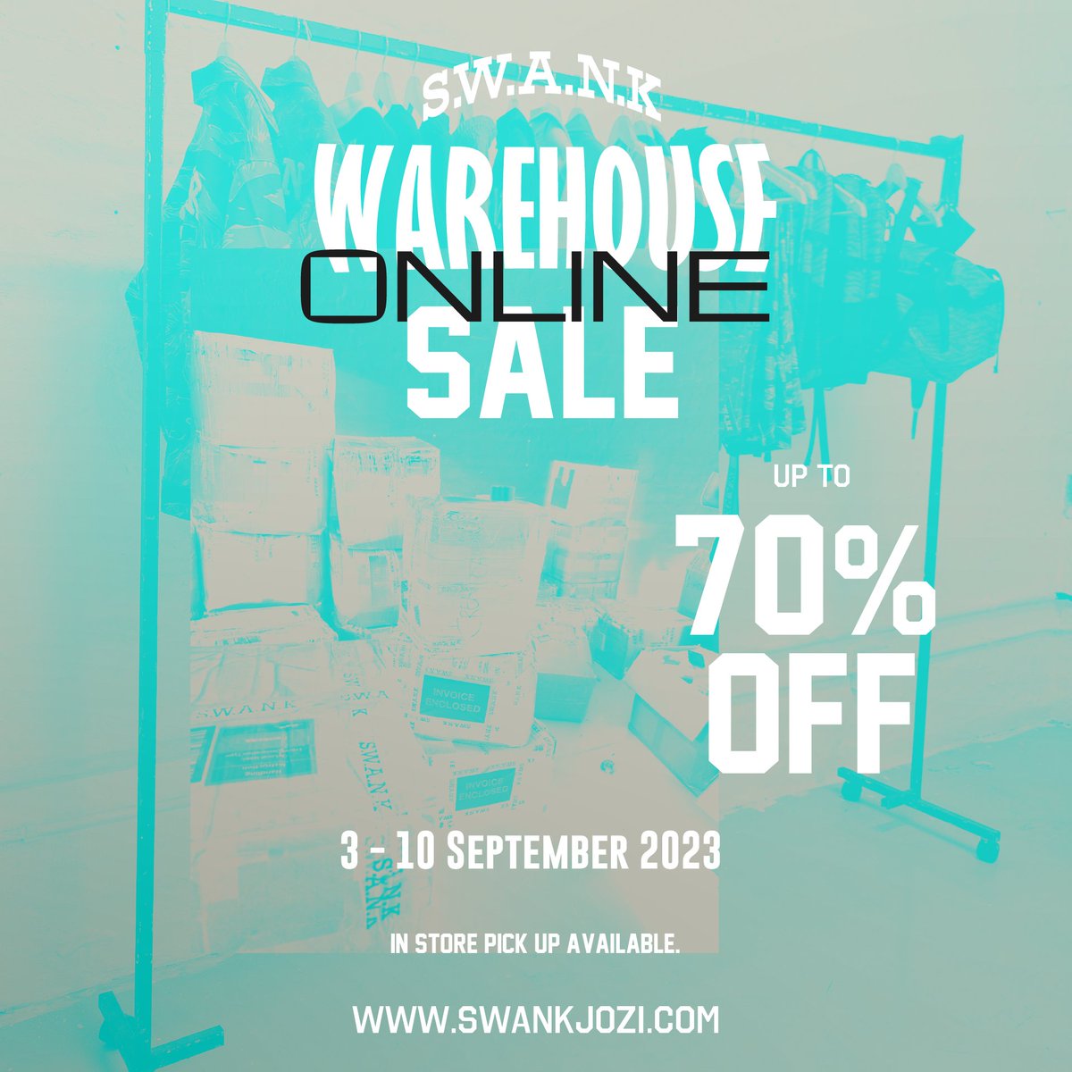 SWANK_JOZI's tweet photo. The S.W.A.N.K Warehouse Online Sale.
 
More size curves have been updated to your best hits and staples.

3 - 10 September 2023

UP TO 70% OFF...  Limited runs &amp; units

SHOP NOW:   https://t.co/S8pZNOrbbQ

#10YearsDeep https://t.co/0BXp4Yrb2P