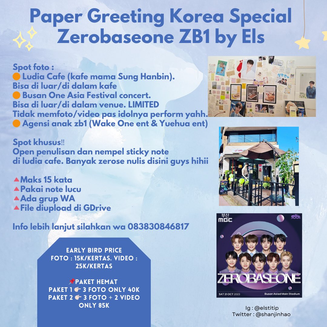 shanjinluv's tweet photo. HELP RT‼️

Helloo zerose🙌🏻 Aku open Paper Greeting Korea  special zb1 yaa. Spot-spot fotonya boleh cek👇🏻Yukk bisa DM mumpung early bird price. Amanin slot kalian sebelum harga normal

Oiya kata"nya boleh nyusul. Santuyyy hihii

#papergreeting #papergreetingkorea #papergreetingzb1 https://t.co/gHird7TRTo