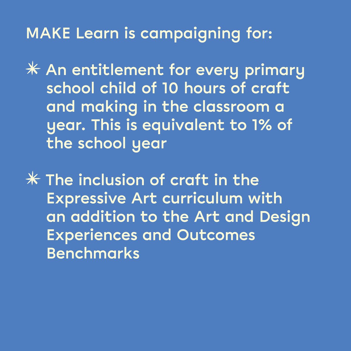 Our key goals are to strengthen, raise the profile of, and develop engagement with Scotland's #craft sector by a diverse audience and user group. 💪 Craft and making #education unlock benefits across Scotland, as illustrated in the attached tiles. 🔵🟢 (2/3) #CraftUnlocksLearning