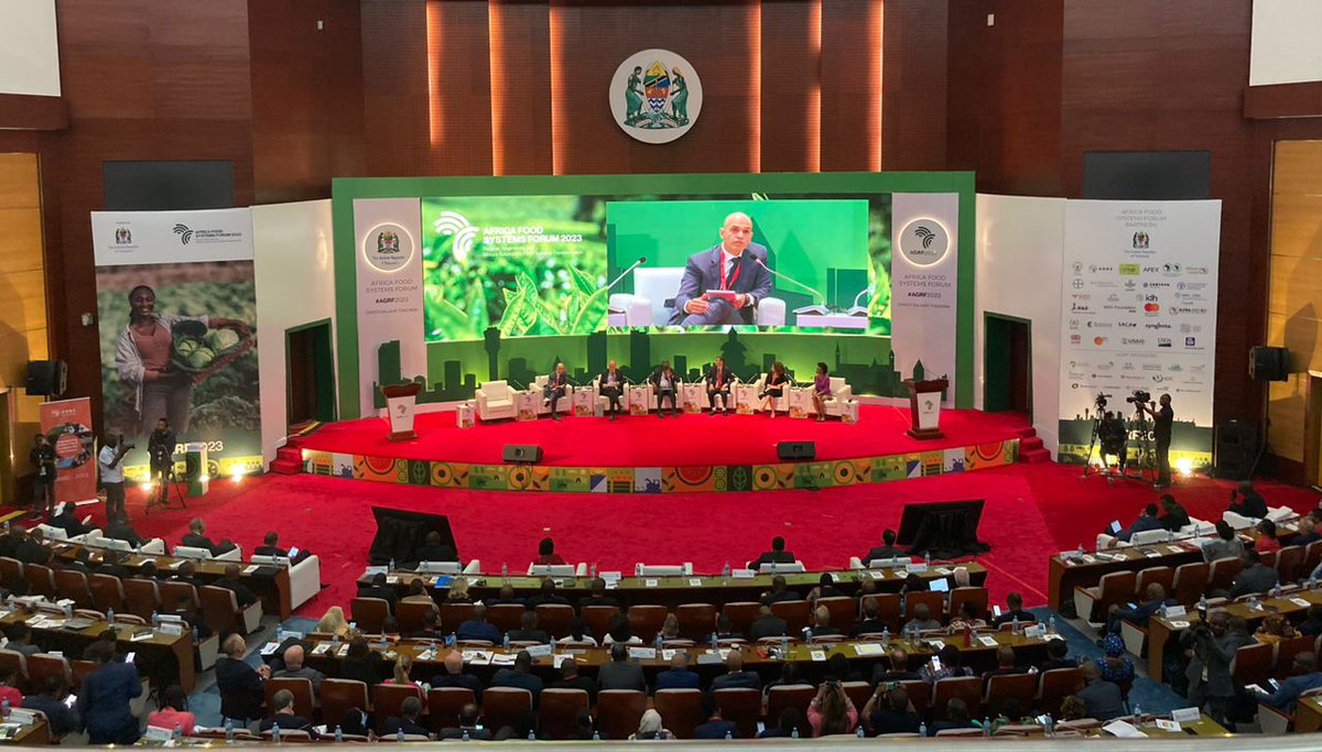 Excited to be part of the #AfricaFoodSystemsForum2023 in Dar es Salaam this week. The forum brings together stakeholders from across the continent to promote inclusive and sustainable food systems transformation, with a focus on women &amp; youth. 
#AGRF2023