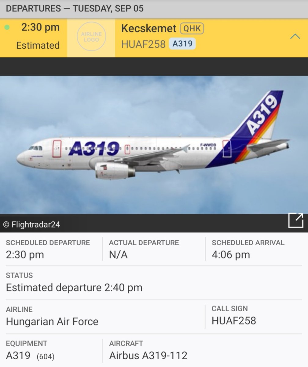 LebanonJets's tweet photo. Military: Hungarian Air Force A319 #HUAF258 #604 hex #477FF4 is coming into #Beirut from #Kecskemet & headed back after a short turnaround https://t.co/PYsZbEYXAP