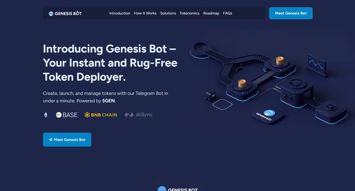 ElCryptoDoc's tweet photo. This thread cover 6 main topics:
1⃣ #GenesisBot overview
2⃣ GenesisBot features
3⃣ How to use GenesisBot
4⃣ Tokenomics
5⃣ Roadmap
6⃣ Some thoughts https://t.co/ytTKNkoy6Y