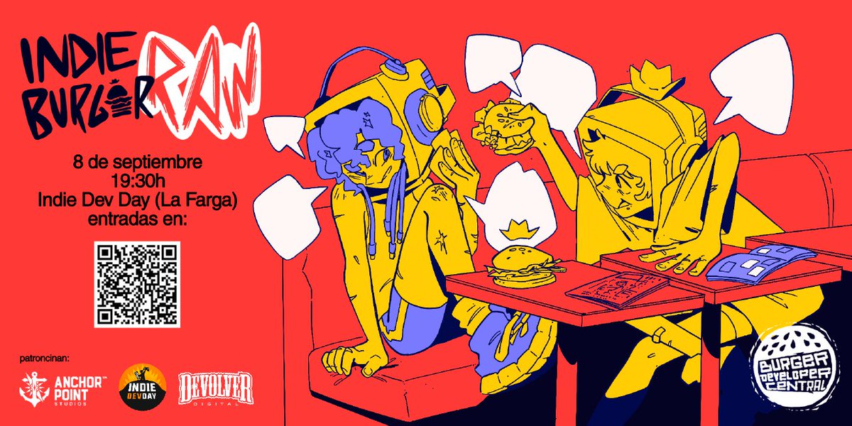 IndieBurgerDeveloper (@indieburgerdev) on Twitter photo 🍔 Indie Burger Raw 2023!
🔥 Vuelve el evento indie más crudo en el marco del <a href="/IndieDevDay/">IndieDevDay</a>
🎫 Entradas en eventbrite.es/e/entradas-ind… 🍔 Indie Burger Raw 2023!
🔥 Vuelve el evento indie más crudo en el marco del <a href="/IndieDevDay/">IndieDevDay</a>
🎫 Entradas en eventbrite.es/e/entradas-ind…