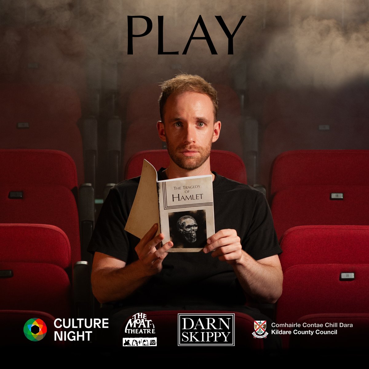 In other exciting news... On <a href="/CultureNight/">Culture Night</a>, we will present PLAY, a new site-specific exploration of Shakespeare's Hamlet,adapted &amp; directed by our amazing Associate Director Lianne O'Shea. Supported by <a href="/ArtsInCoKildare/">Kildare Arts Service</a> <a href="/CultureNight/">Culture Night</a> &amp; <a href="/moattheatre/">The Moat Theatre & Café</a> in collaboration with <a href="/MoatClub/">Moat Club</a>