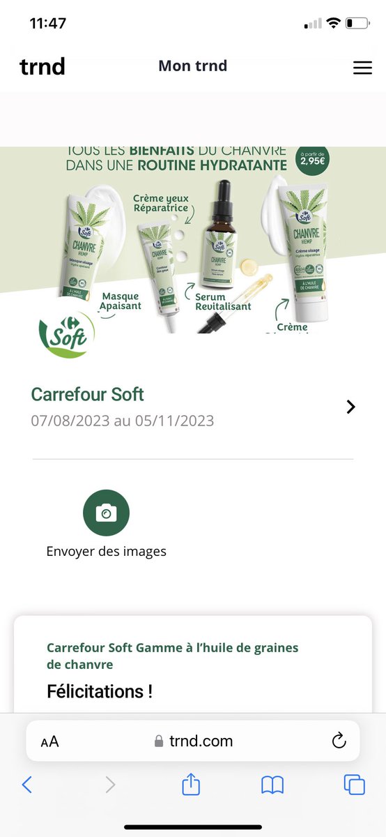 carmousssa's tweet photo. Ma nouvelle routine #hydratante  #carrefour : masque apaisante, crème yeux réparatrice, sérum revitalisant &amp; crème. Game à l’huile de grains de #chanvre merci #trnd &amp; #carrefour. https://t.co/pPivzTCv1I