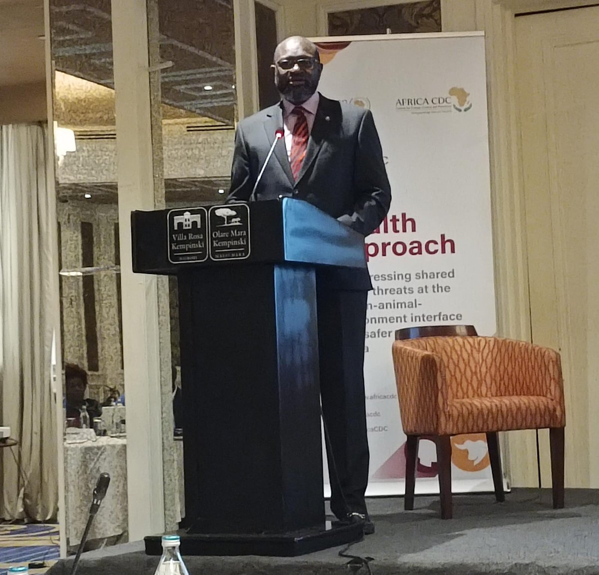 At the @AfricaCDC #OneHealth approach & climate health threats side event, @laktarr001 noted: ✅ the conversation on climate & health nexus should be an agenda item at COP28. ✅ use indigenous knowledge ✅ Translate climate & health priorities into measurable action #ACS2023