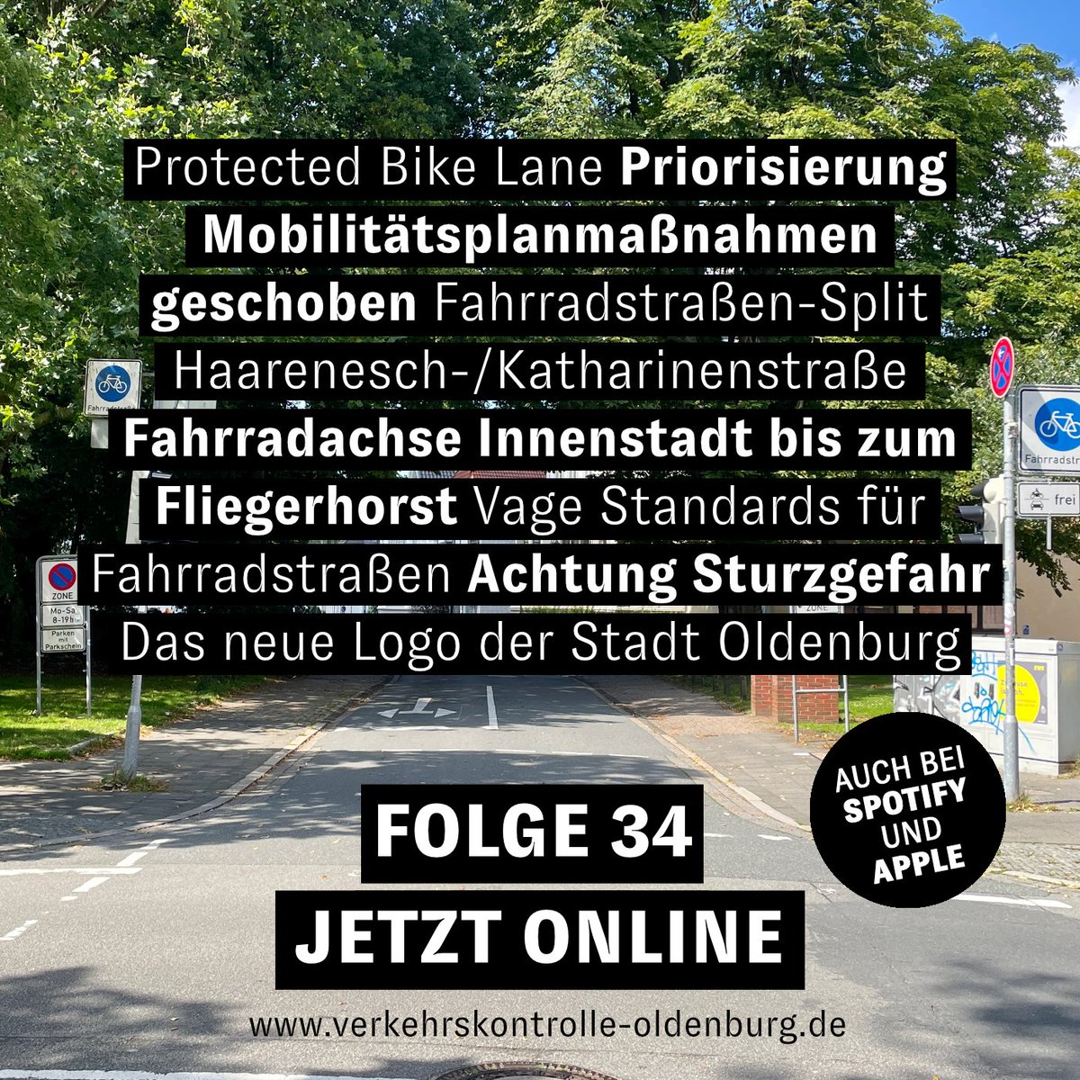 Folge 34. Mit einem „kleinen“ Special zum neuen Logo der Stadt, das etwas Überlänge generierte 😇 Wie immer mit Shownotes/Zeitstempeln auch in kurzen Häppchen hörbar: verkehrskontrolle-oldenburg.de