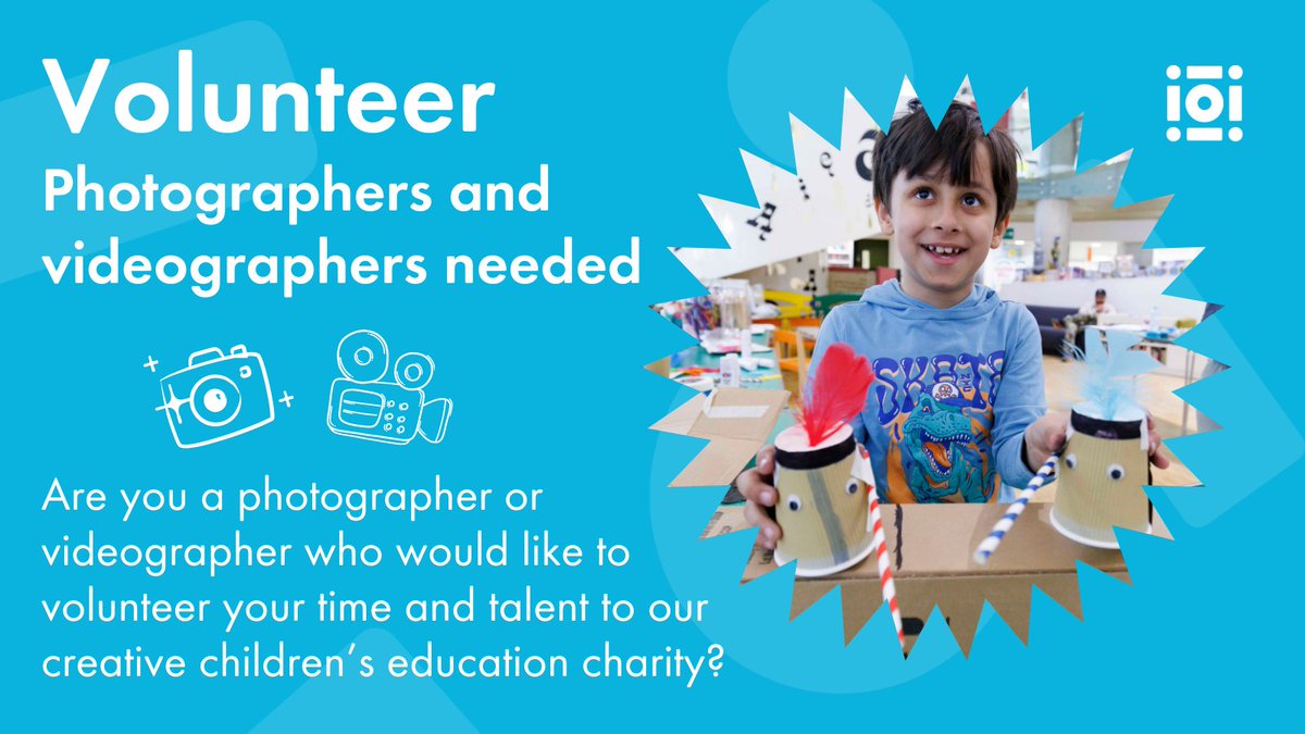 ImaginationLdn's tweet photo. Volunteer photographers and videographers needed📢📹📸 

Are you a photographer or videographer who would like to volunteer your time and talent to our creative children's education charity? Send us an email to volunteer@ioi.london with your portfolio and a bit more about you! https://t.co/AvL8LiUjjk