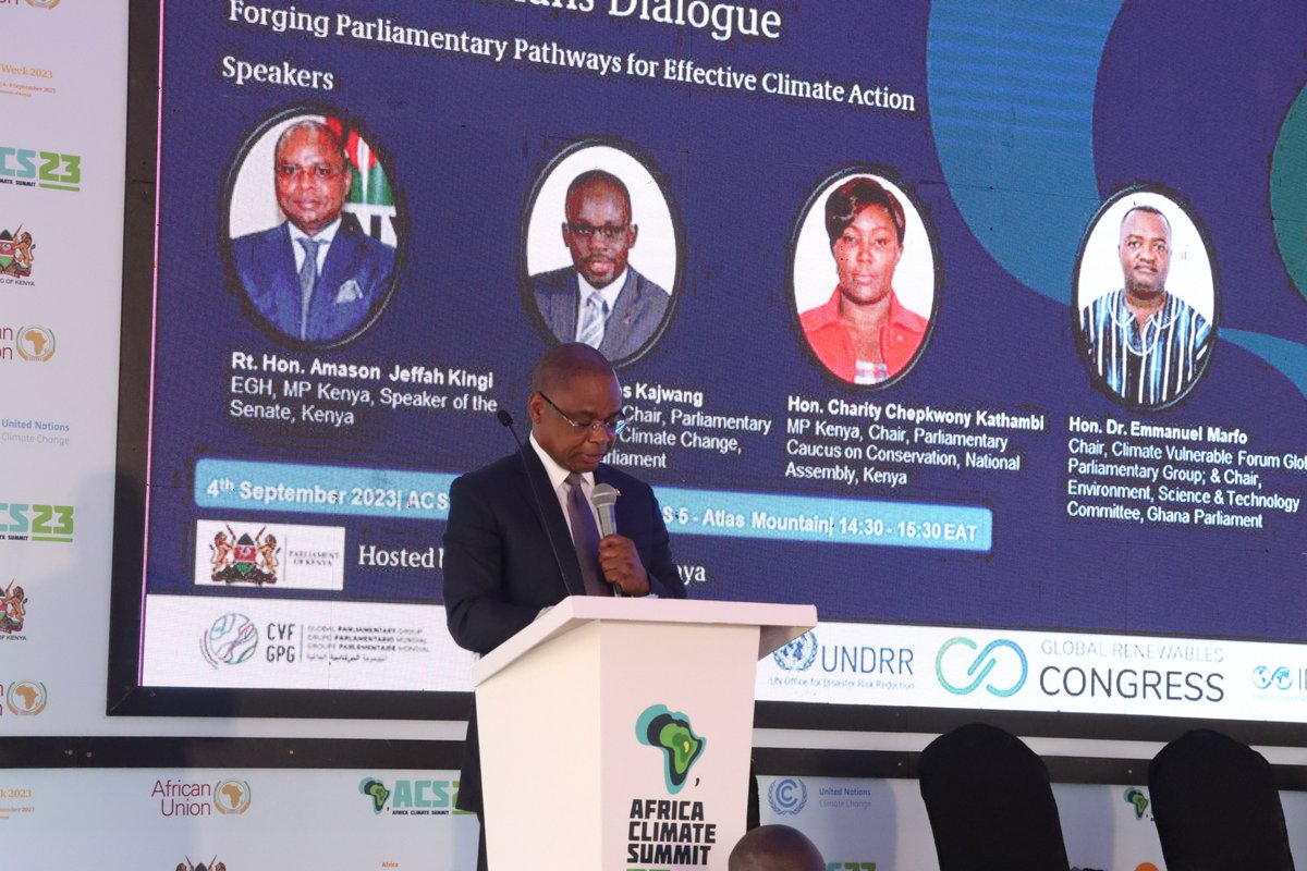 kas_ecssa's tweet photo. 🌍 Day 1 of the #ParliamentariansDialogue at #AfricaClimateSummit23 was a great success! 📷Theme: "Forging Parliamentary Pathways for Effective Climate Action," legislators from #APNCA and #CVF, and beyond are leading the way for #globalclimategoals. https://t.co/uir5TRy7i9
