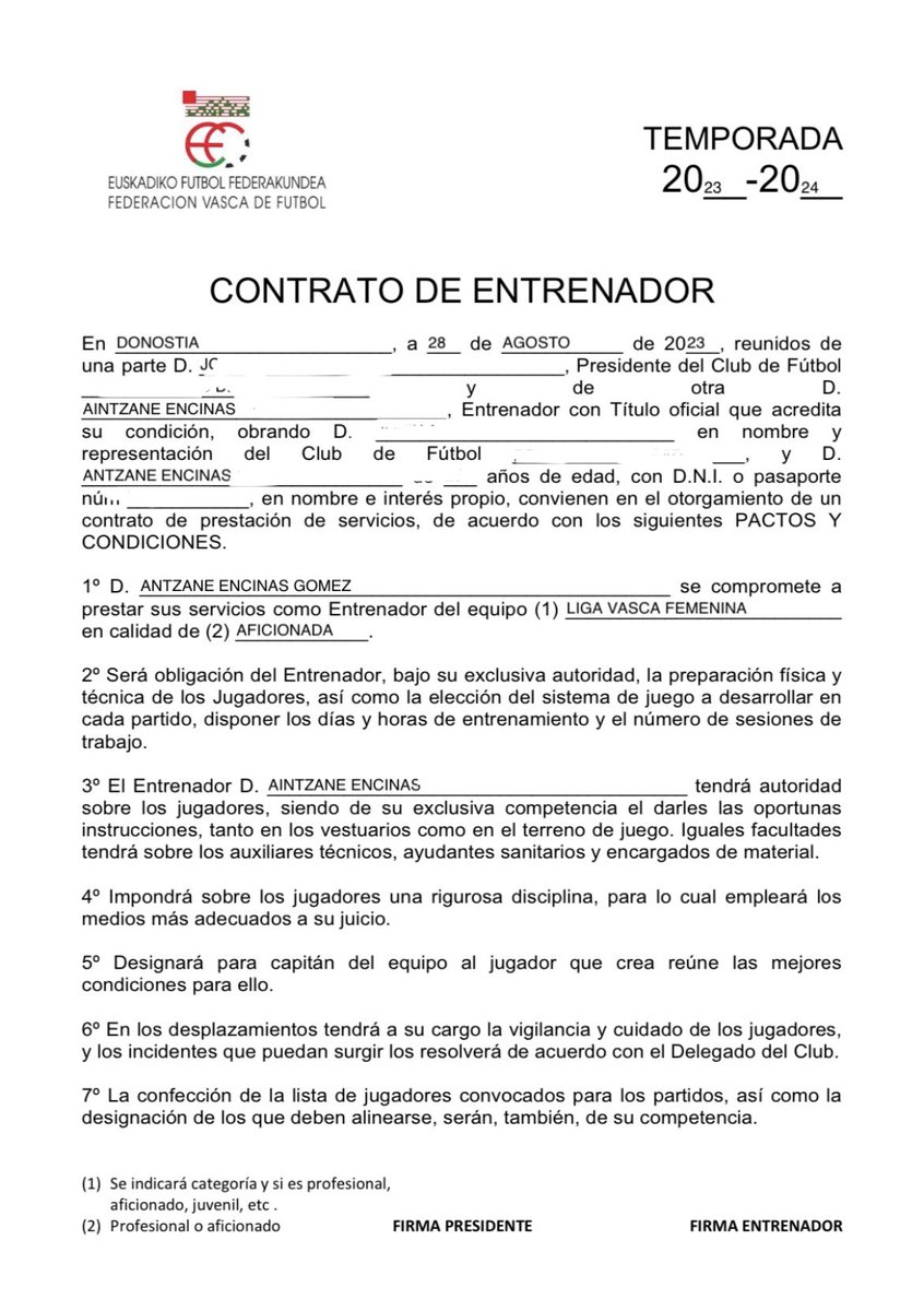 AintzaneEncinas's tweet photo. Soy entrenadora. Acompaño a JUGADORAS en categorías de formación. NO firmaré un documento que NO corresponde a la categoría en la que vamos a participar. Esto puede que me impida tener licencia y sentarme en el banquillo, y puede también que suponga un cambio para todas. https://t.co/pLoaF3Da0R